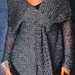 Crochet tunic PATTERN, crochet party wrap with high cuffs (not mittens).