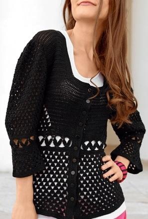 Crochet pullover PATTERN, boho tunic pattern, boho ruffle sweater