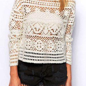 Crochet pullover PATTERN, crochet crop top pattern, crochet sweater pattern.